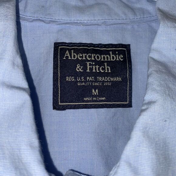 Abercrombie & Fitch button down dress shirt w/button cuffs like new blue sz Med - Picture 4 of 5
